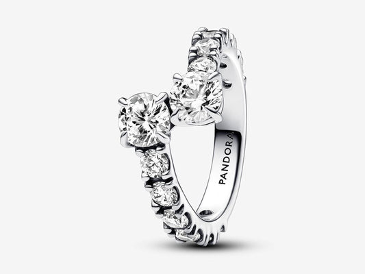 Sparkling Overlapping Band Ring