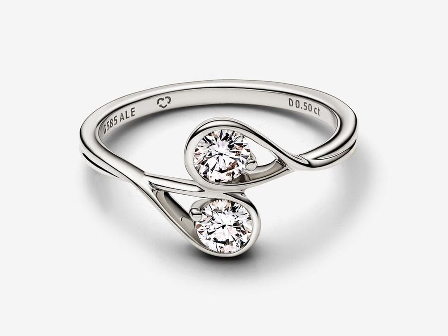Lab-grown Diamond Double Facing Ring 0.50 carat tw 14k White Gold