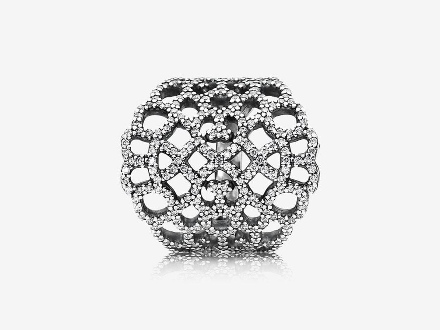 Shimmering Lace Ring, Clear CZ