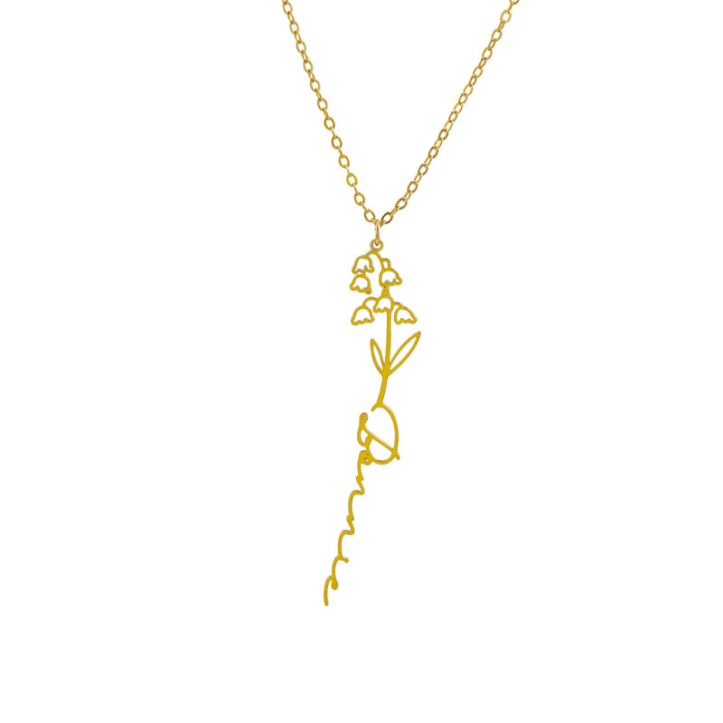 Elegant Stainless Steel O-Chain Necklace with Tulip Pendant