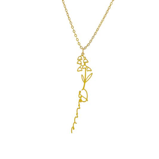 Elegant Stainless Steel O-Chain Necklace with Tulip Pendant