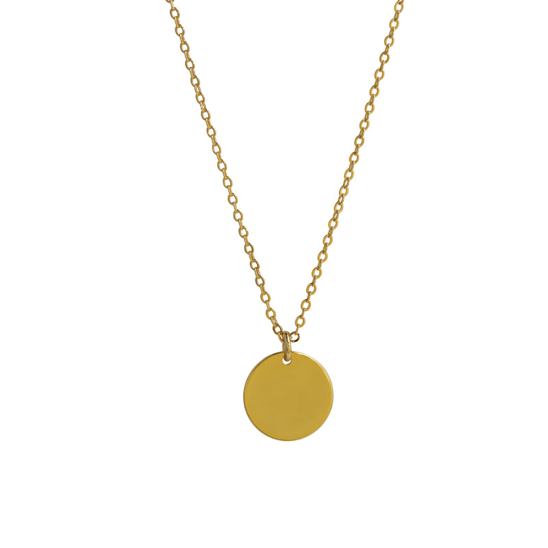 Classic Gold Tone O-Chain Necklace with Circular Pendant