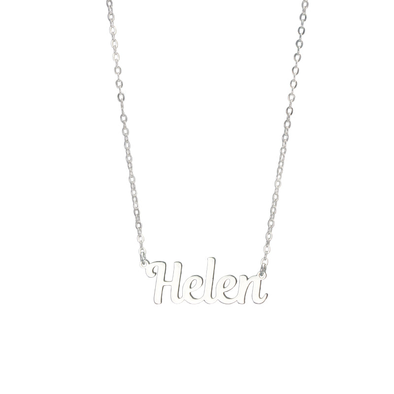 Unique silver letter pendant O-shaped chain necklace