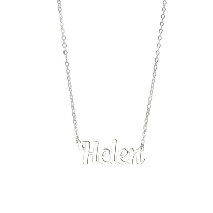 Unique silver letter pendant O-shaped chain necklace