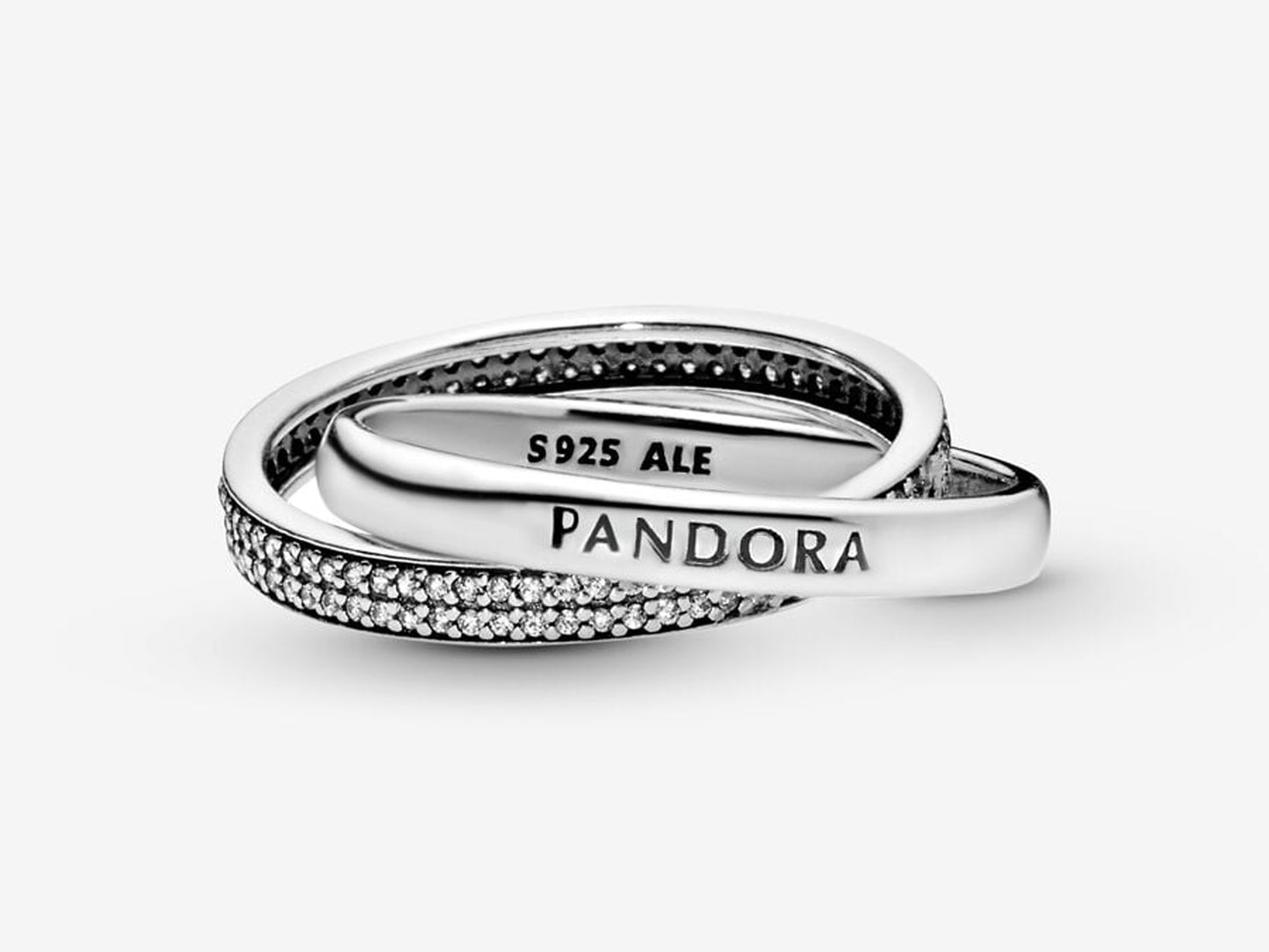 Intertwined Pandora Logo and Pavé Ring