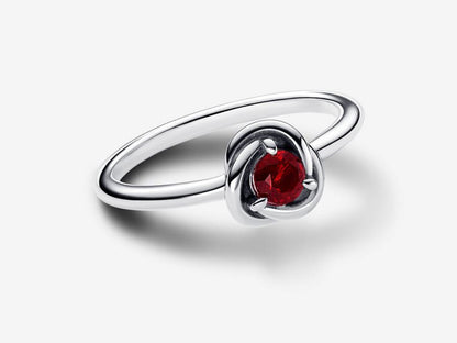 January Red Eternity Circle Ring
