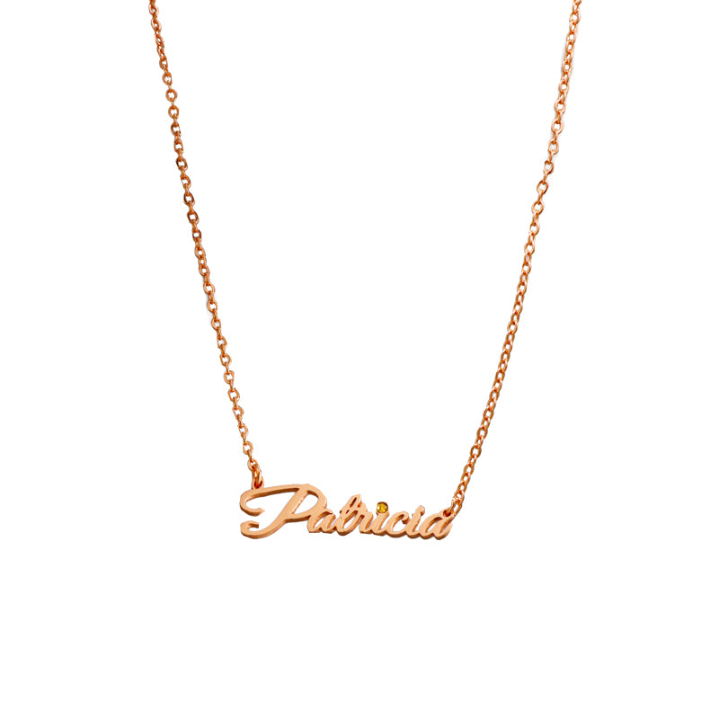 Rose Gold Necklace with Letter Pendant