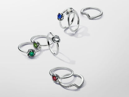 April Clear Eternity Circle Ring