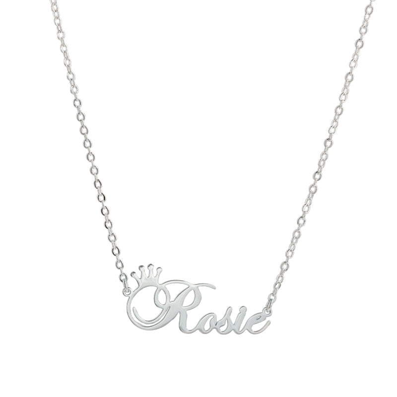 Silver Letter Pendant Necklace with O-Chain