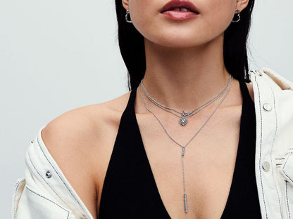Sparkling Heart Halo Pendant Necklace