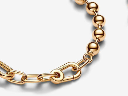 Metal Bead & Link Chain Bracelet