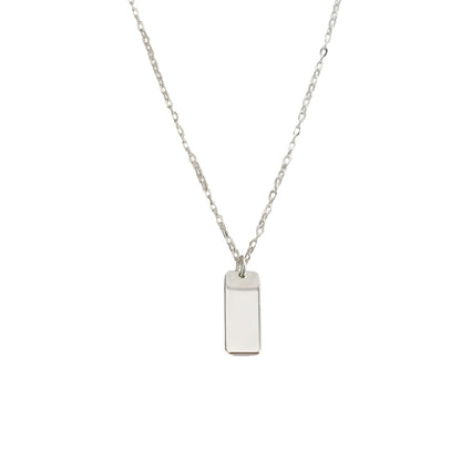 Silver Square Pendant O-Shaped Necklace
