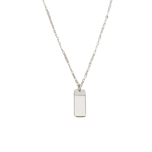 Silver Square Pendant O-Shaped Necklace