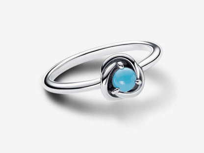 December Turquoise Blue Eternity Circle Ring