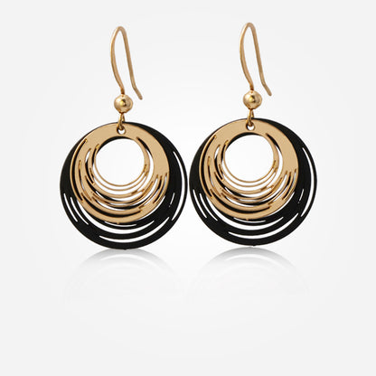 Unique Copper Hoop Earrings with Spiral Pattern