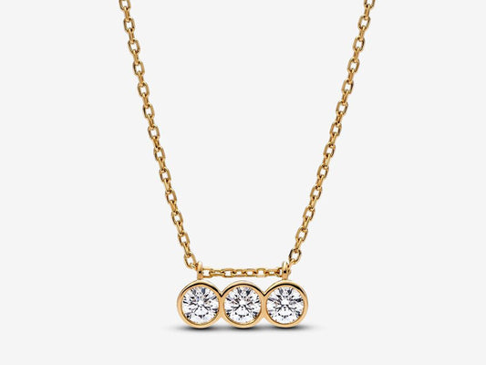 Lab-grown Diamond Triple Bezel Pendant Necklace 0.45 carat tw 14k Gold