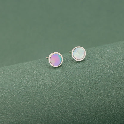 Rainbow Stainless Steel Geometric Stud Earrings - Chic Style