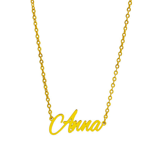 Fashionable gold letter pendant O-shaped chain necklace