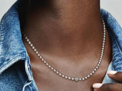 Beads & Pavé Necklace