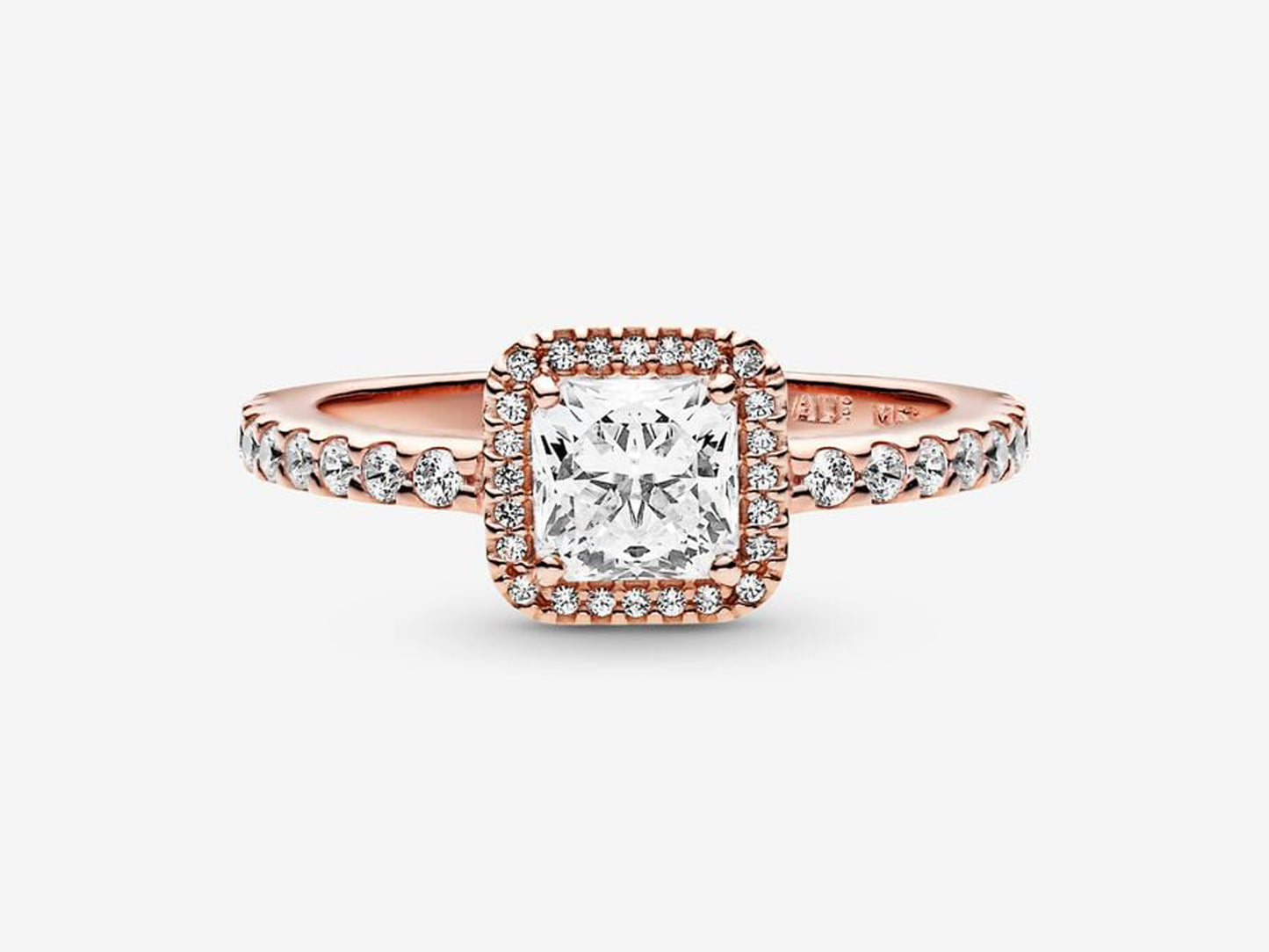 Square Sparkle Halo Ring