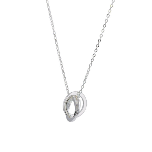 Stylish Silver O-Chain Necklace with Geometric Circle Pendant