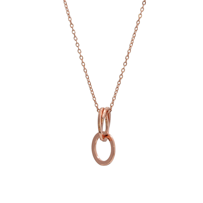 Rose Gold  O-Chain Multi-Ring Pendant Necklace