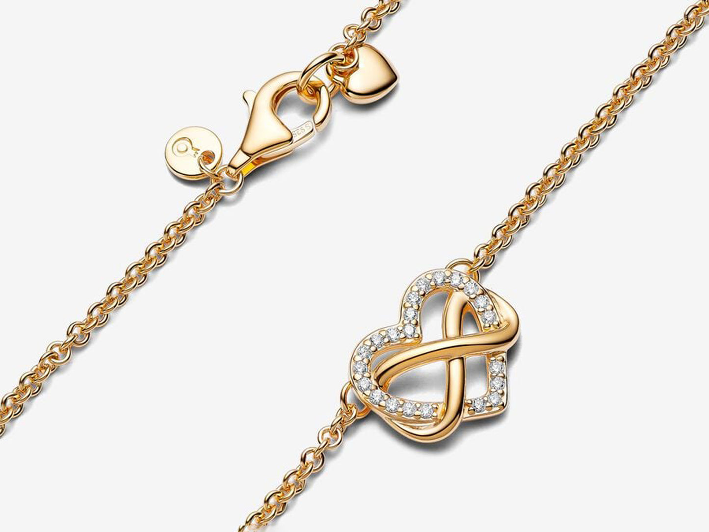 Sparkling Infinity Heart Collier Necklace