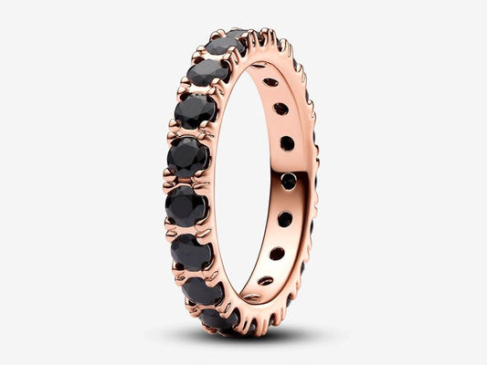 Black Sparkling Row Eternity Ring