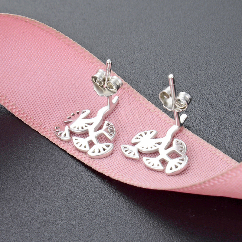 S925 Sterling Silver Money Toad Stud Earrings - Korean Style Fortune Earrings with Plastic Backs