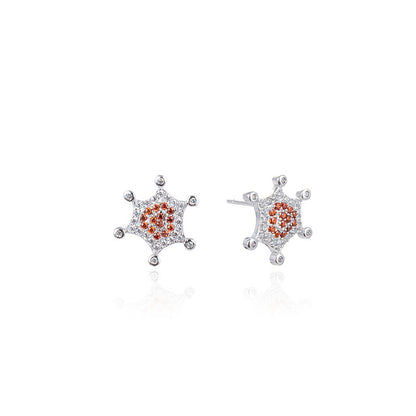 925 Sterling Silver Hexagon Stud Earrings - White Gold Plated Luxury Geometric Earrings for Women