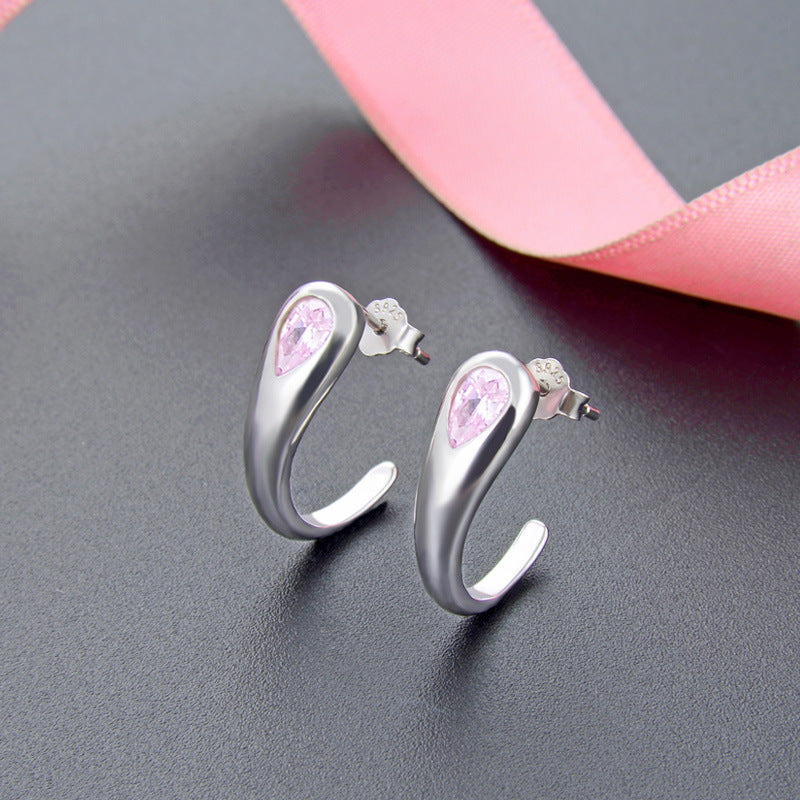S925 Sterling Silver Plated Stud Earrings - Minimalist Professional Earrings with Plastic Backs