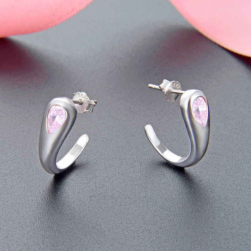 S925 Sterling Silver Plated Stud Earrings - Minimalist Professional Earrings with Plastic Backs