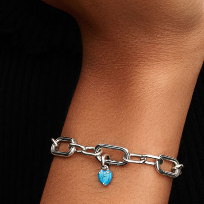 Sterling Silver Turquoise Heart Charm