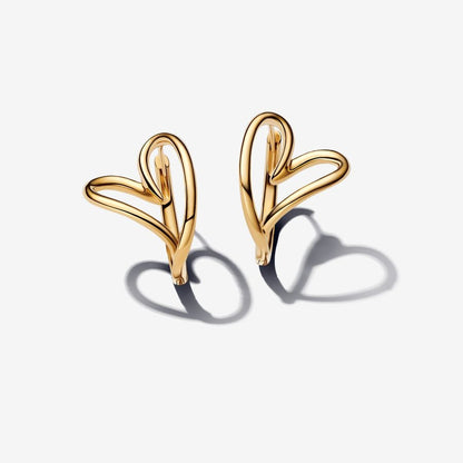 Fluid Shape Heart Hoop Set