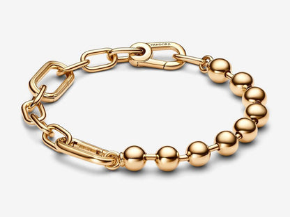 Metal Bead & Link Chain Bracelet
