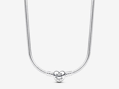 Heart Clasp Snake Chain Necklace