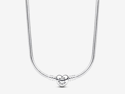 Heart Clasp Snake Chain Necklace