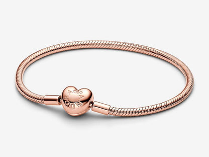 Heart Clasp Snake Chain Bracelet