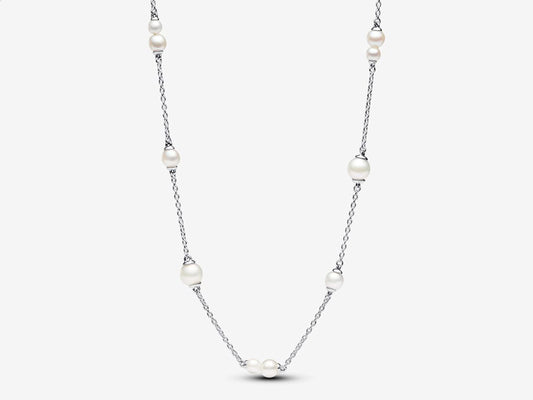 Treated Freshwater Cultured Pearl Station Chain Necklace