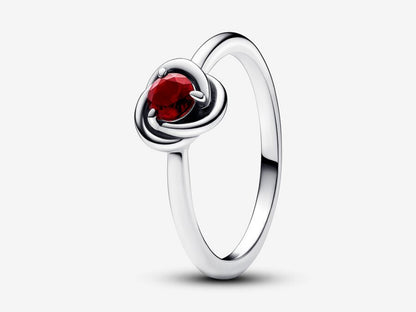 January Red Eternity Circle Ring