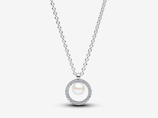 Treated Freshwater Cultured Pearl & Pavé Collier Necklace