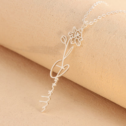 Women's Stainless Steel Flower Pendant Necklace