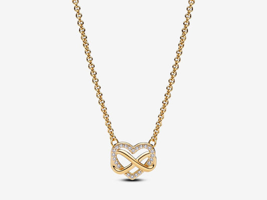 Sparkling Infinity Heart Collier Necklace
