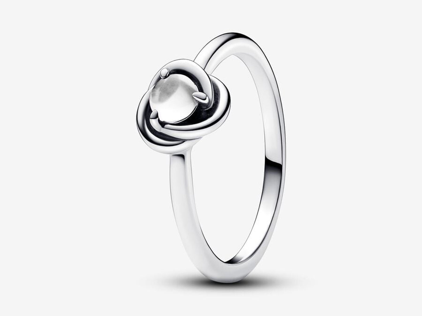April Clear Eternity Circle Ring