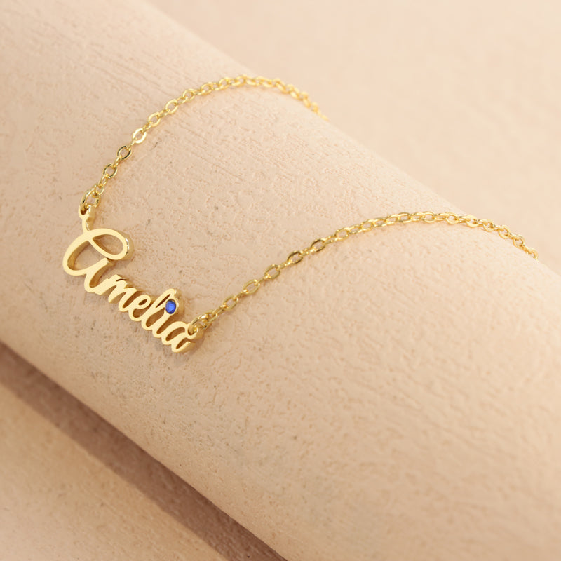 Gold Necklace with Letter Pendant