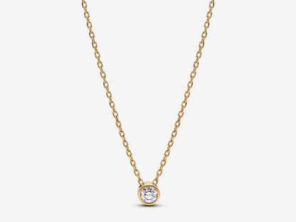Lab-grown Diamond Bezel Pendant Necklace 0.15 carat tw 14k Gold