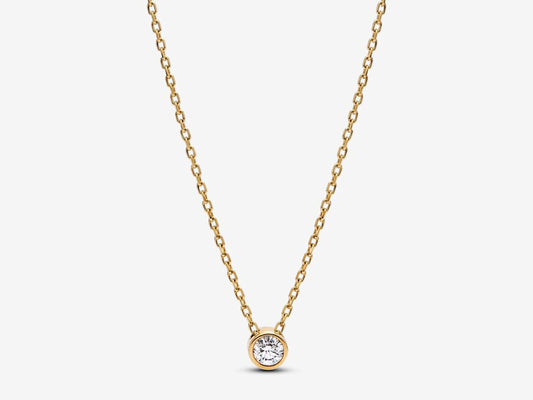 Lab-grown Diamond Bezel Pendant Necklace 0.15 carat tw 14k Gold