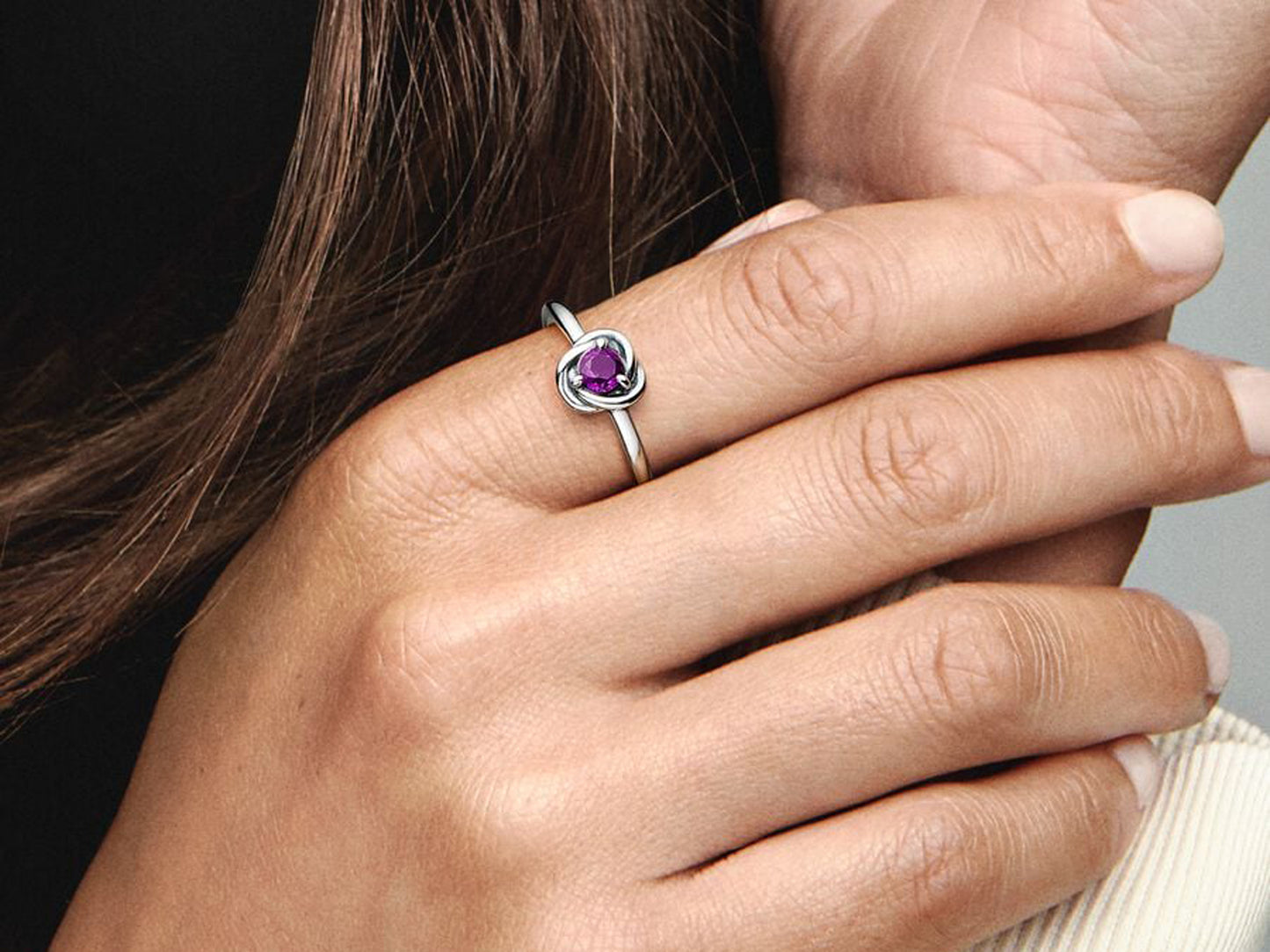 February Purple Eternity Circle Ring