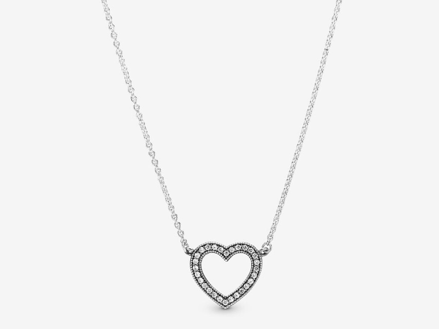 Sparkling Open Heart Necklace