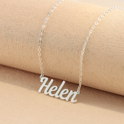 Unique silver letter pendant O-shaped chain necklace